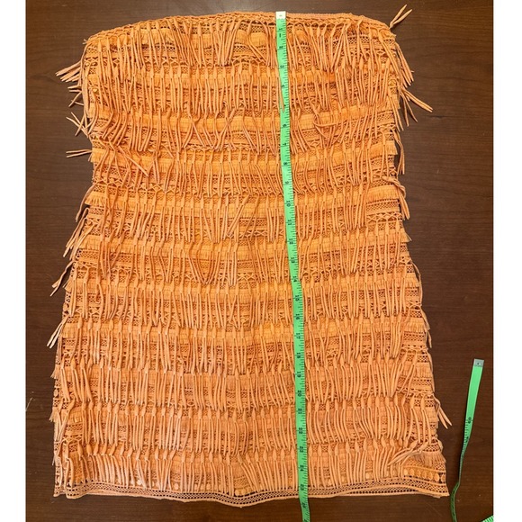 Anthropologie Strapless Fringe Dress in Orange - Picture 13 of 13